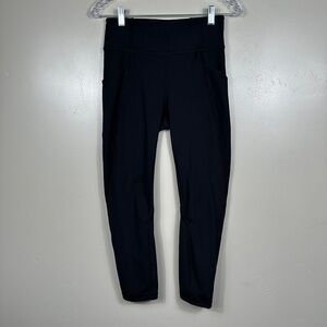 Lululemon Time To Sweat Crop 23" Black Leggings Size 6